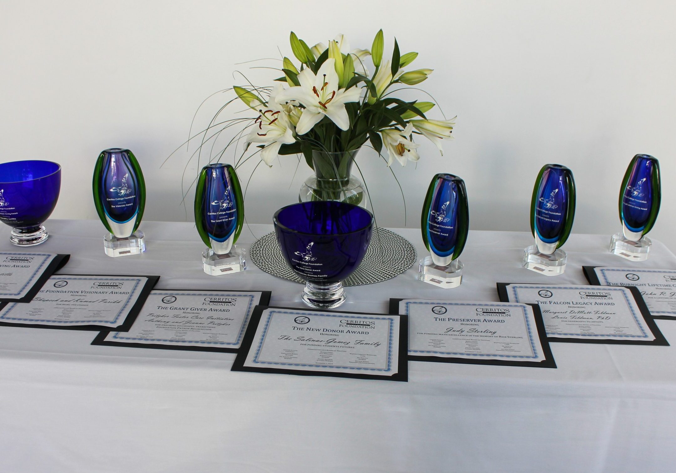 2019 Donor Recognition Brunch Awards Table