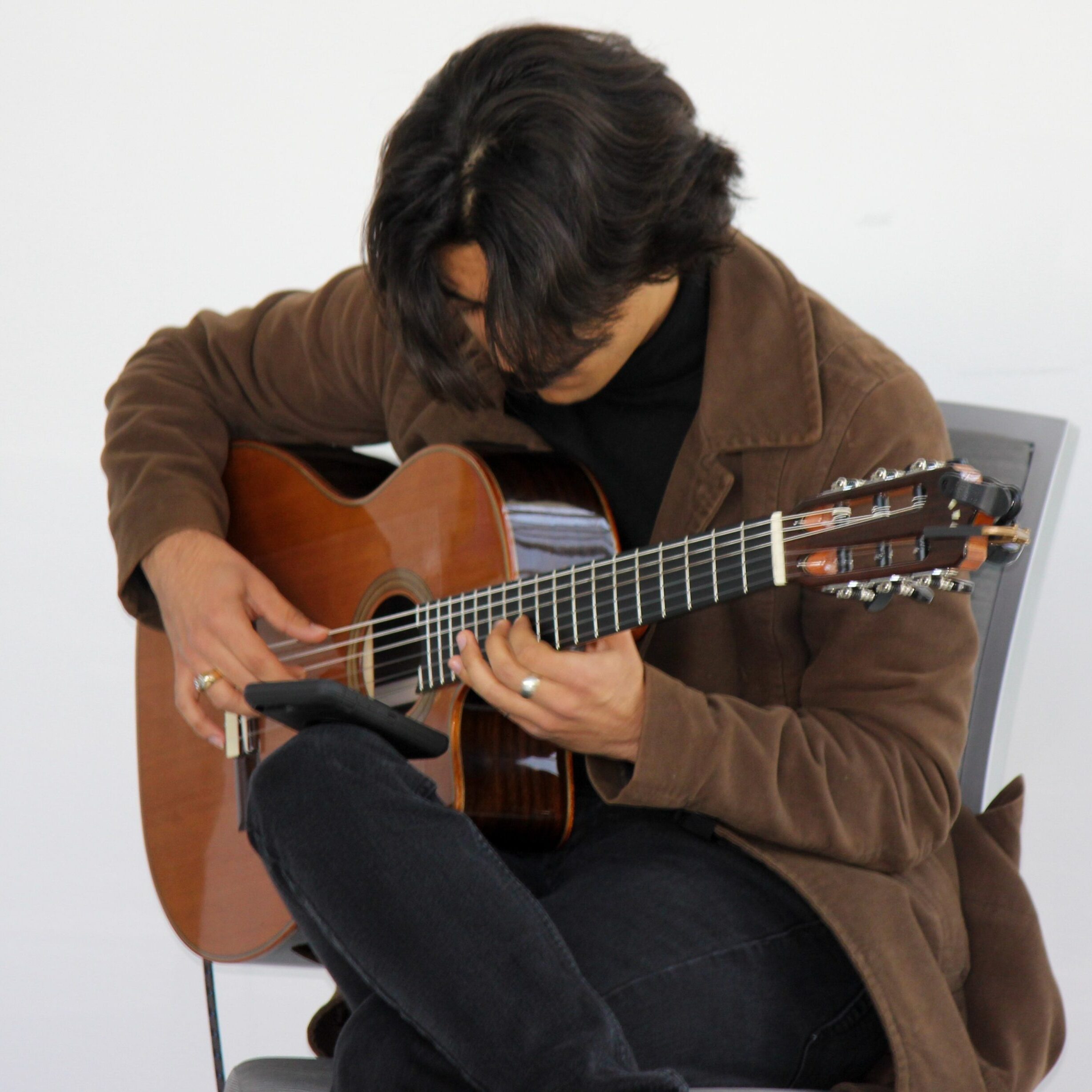 Student George Loulakis playing jazz guitar