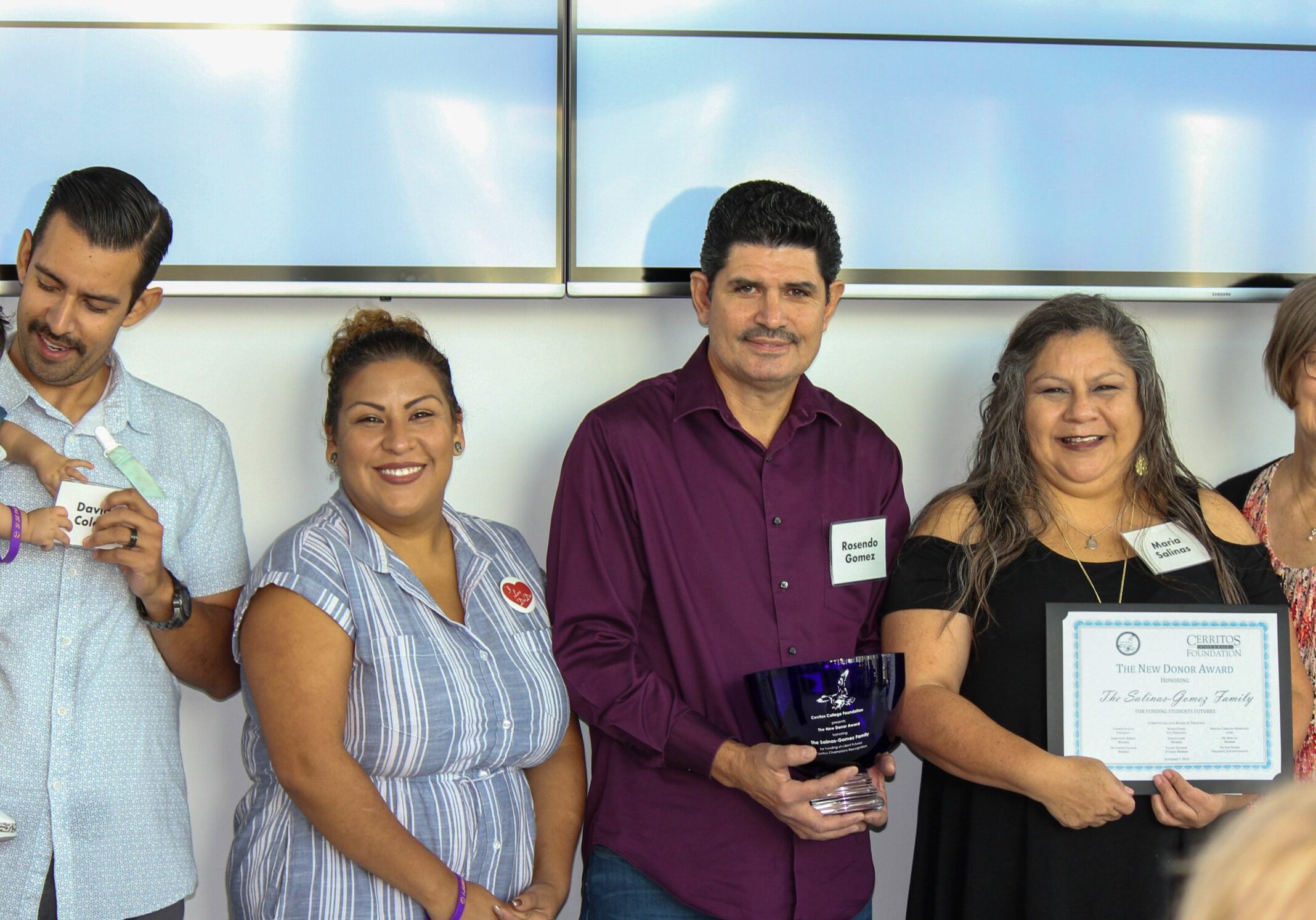 The Salinas Gomez Family receiving award